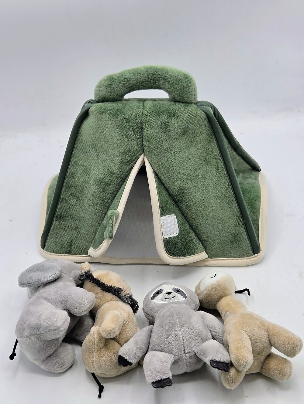 Lambs & Ivy Safari Tent Plush Nursery Toy Set Green Plush Animals 5pc - Picture 7 of 16